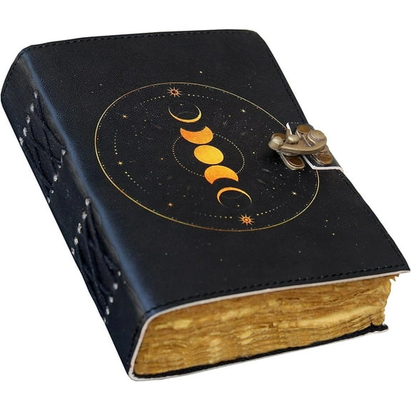 Grimoire Moon Phases Spell Book Of Shadows Journal, Witchcraft Supplies, Leather Bound Journal, Vintage Journal, Charmed Book Of Shadows, Vintage Notebook, Diary, Book Journal