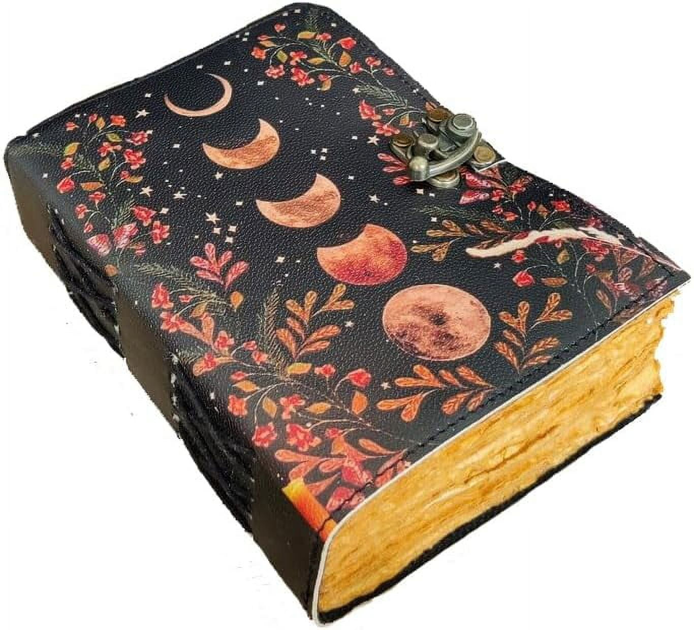 Grimoire Moon Phases Spell Book Of Shadows Journal, Witchcraft Supplies, Leather Bound Journal, Vintage Journal, Charmed Book Of Shadows, Vintage Notebook, Diary, Book Journal