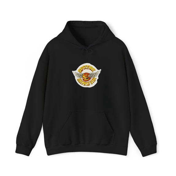 Grimple Flying Wheels Spitfire 2000s Skateboard Vintage Classic Hoodie Print - M / Black