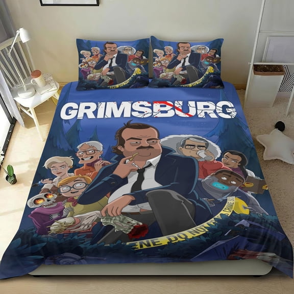 Grimsburg Themed Bed Sheet Set Three Piece Set 53x79 In ches Comfortable And Skin Friendly Unique Design Creating A Star Studded Night Home Gifts For Family Friends fans