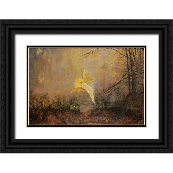 Grimshaw, John Atkinson 32x23 Black Ornate Wood Framed with Double Matting Museum Art Print Titled - Midsummer Night