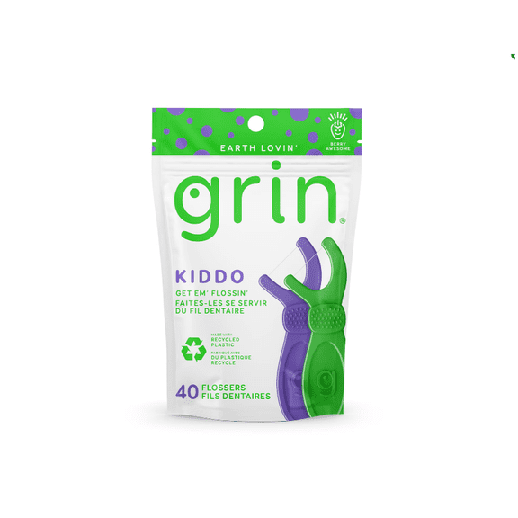 Grin Kiddo Kids Flossers Jumbo Grip Oral Care 40ct