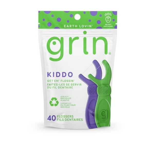 Grin Kiddo Kids Flossers Jumbo Grip Oral Care 40ct