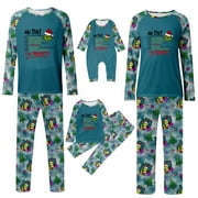 HANETY Grentch Christmas Costume Family Pajamas - Matching PjsChristmas Pajamas Matching Sets Plaid Long Sleeve Top Pants Loungewear Jammies Pajamas Set, Matching Christmas Pajamas for Family Baby 12 Months