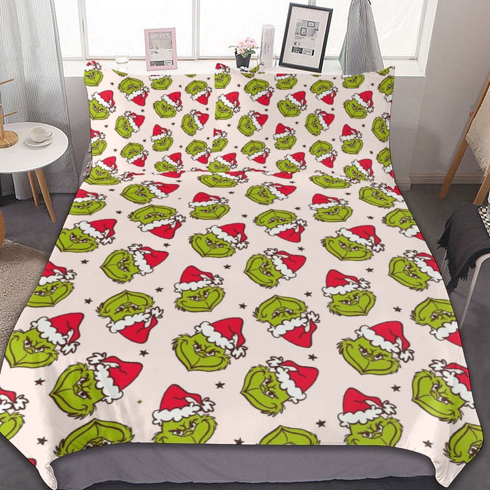 Grinch 3-Piece Bedding Set Duvet Cover Set Soft Warm And Comfortable ...