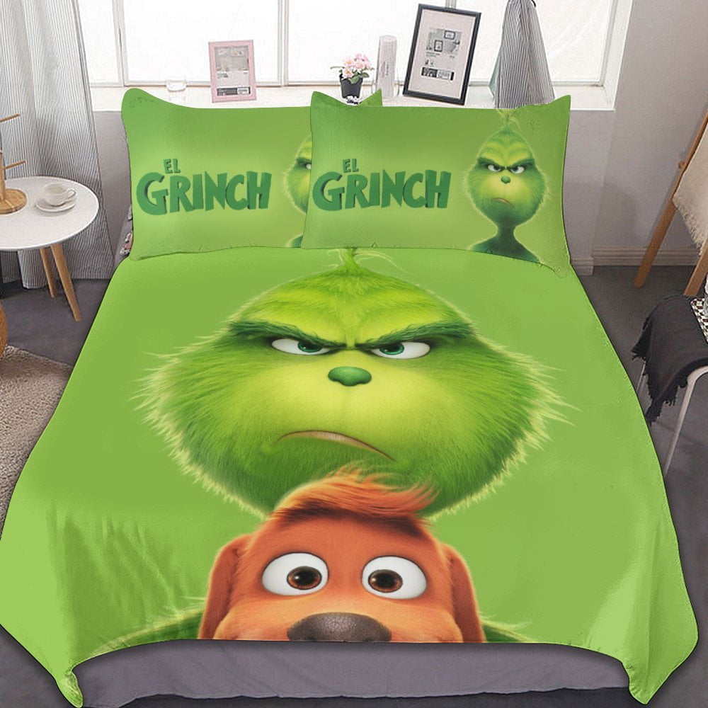 Grinch 3-Piece Bedding Set Duvet Cover Set Soft Warm And Comfortable ...
