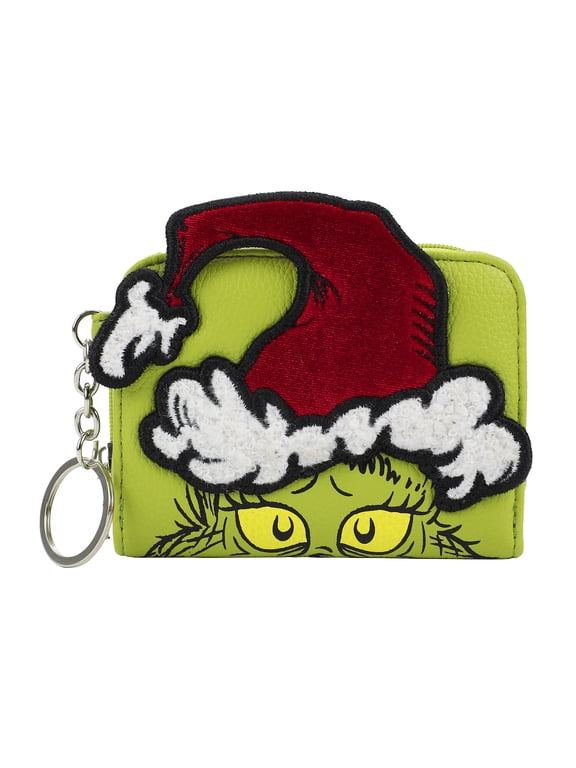 Grinch 3D Face Zip Around Women's Wallet