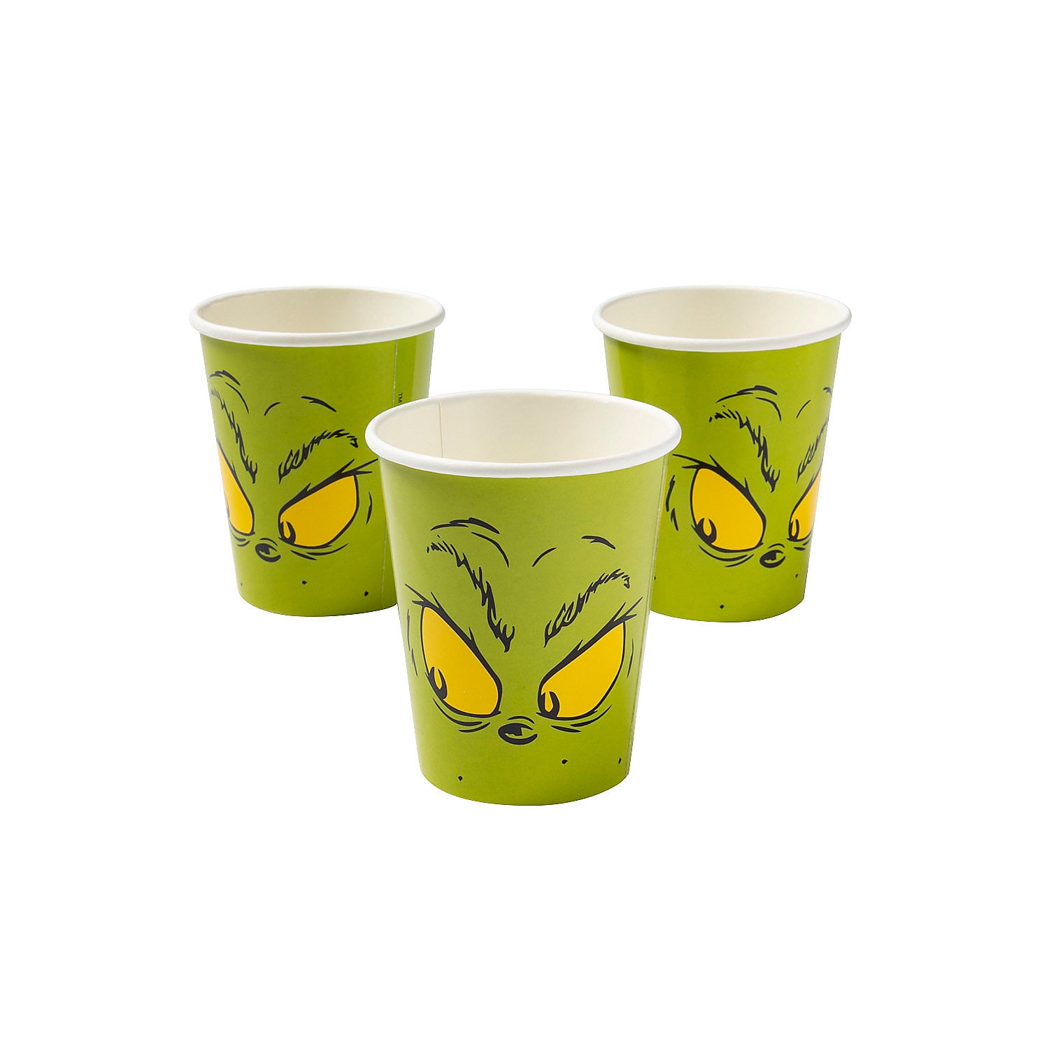 Grinch 9oz Cup - Party Supplies - 8 Pieces, Size: 3.75L with 9 Ounce Capacity, Each, Green