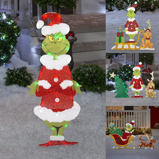 Grinch Acrylic LED Light, Outdoor Yard Decor, Christmas Tree and Lawn ...