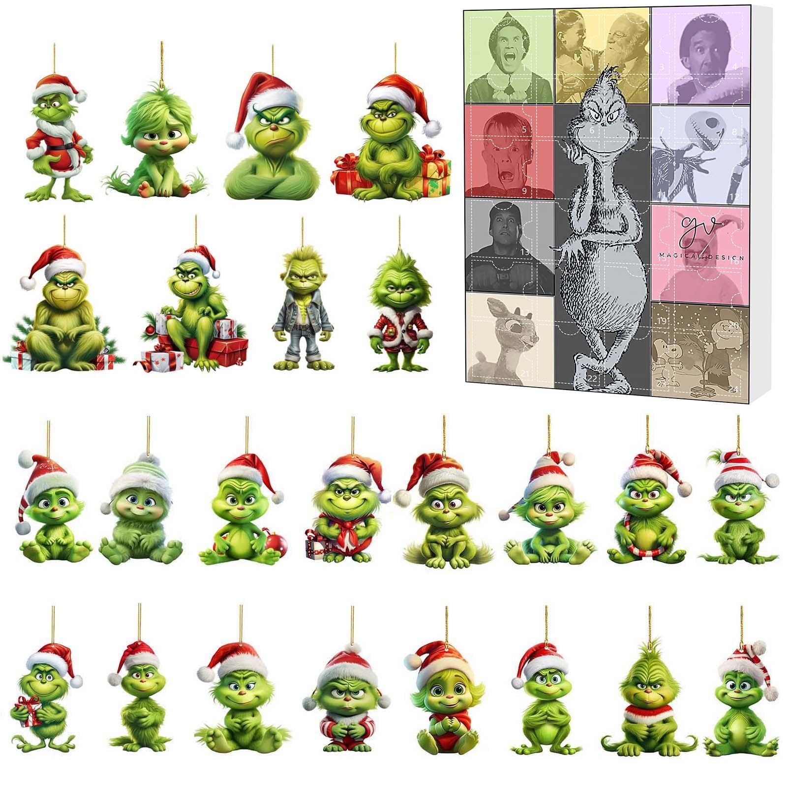 Grinch Advent Calendar Christmas Home Decor 2024 Holiday Christmas