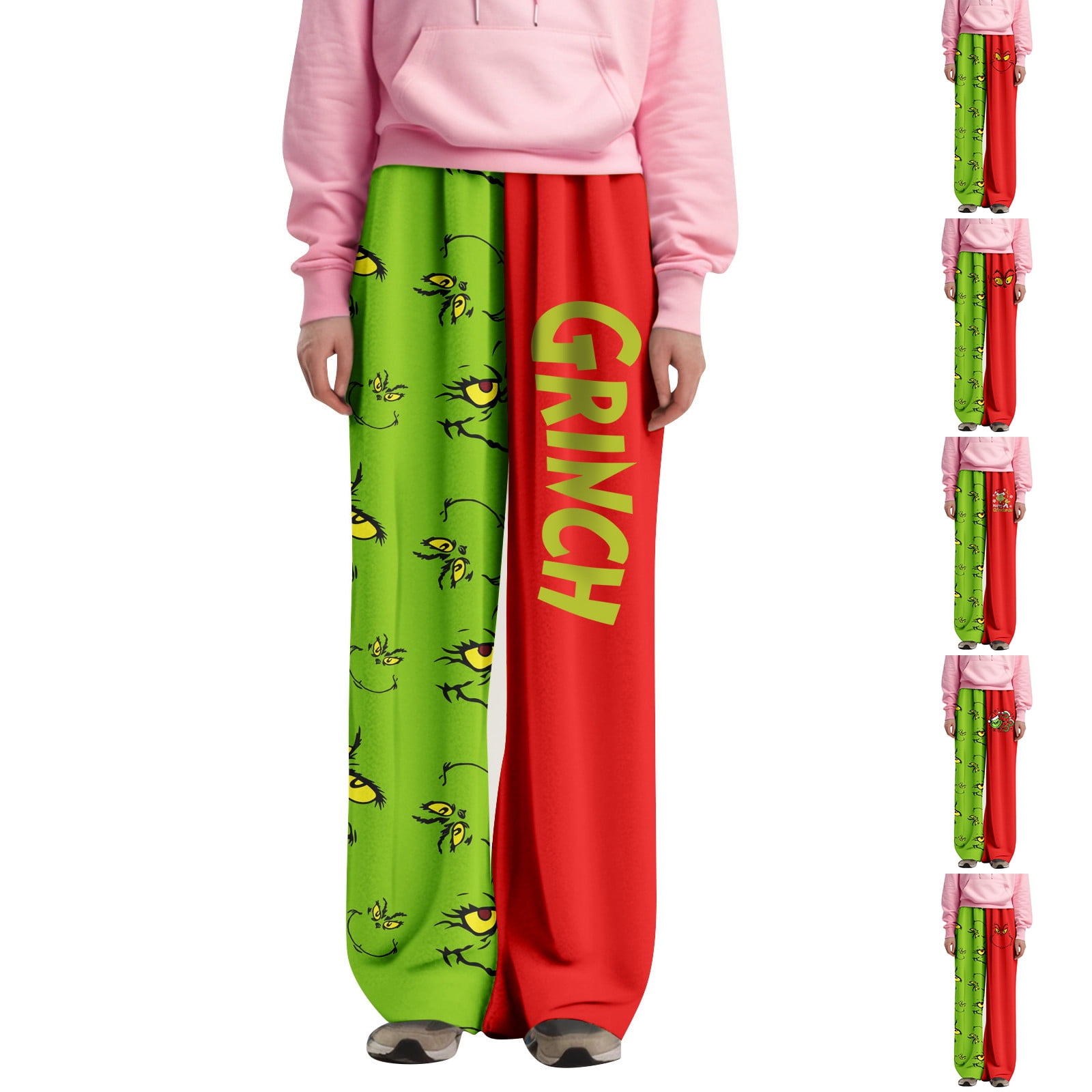 Grinch Anime Pants Cartoon Unisex Couple Print Bottoms Pants New Year ...
