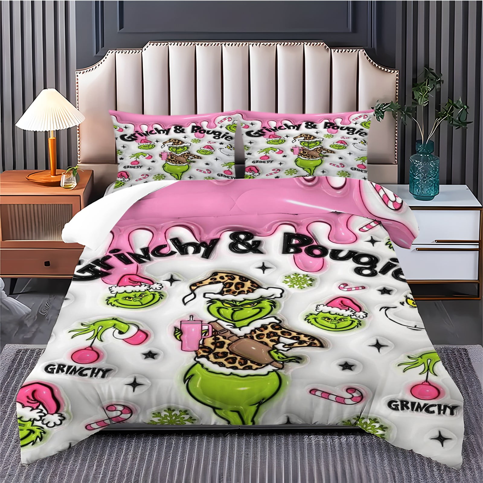Grinch Bedding Queen,Grinch Comforter Set,Grinch Duvet Cover Queen Size ...