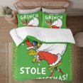 Grinch Bedding Sets Three Piece Soft Bed Cover with Pillowcase and