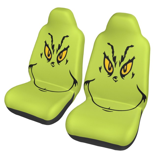 Grinch Car Seat Cover Front Seats Full Set of 2 Vehicle Seat Protector