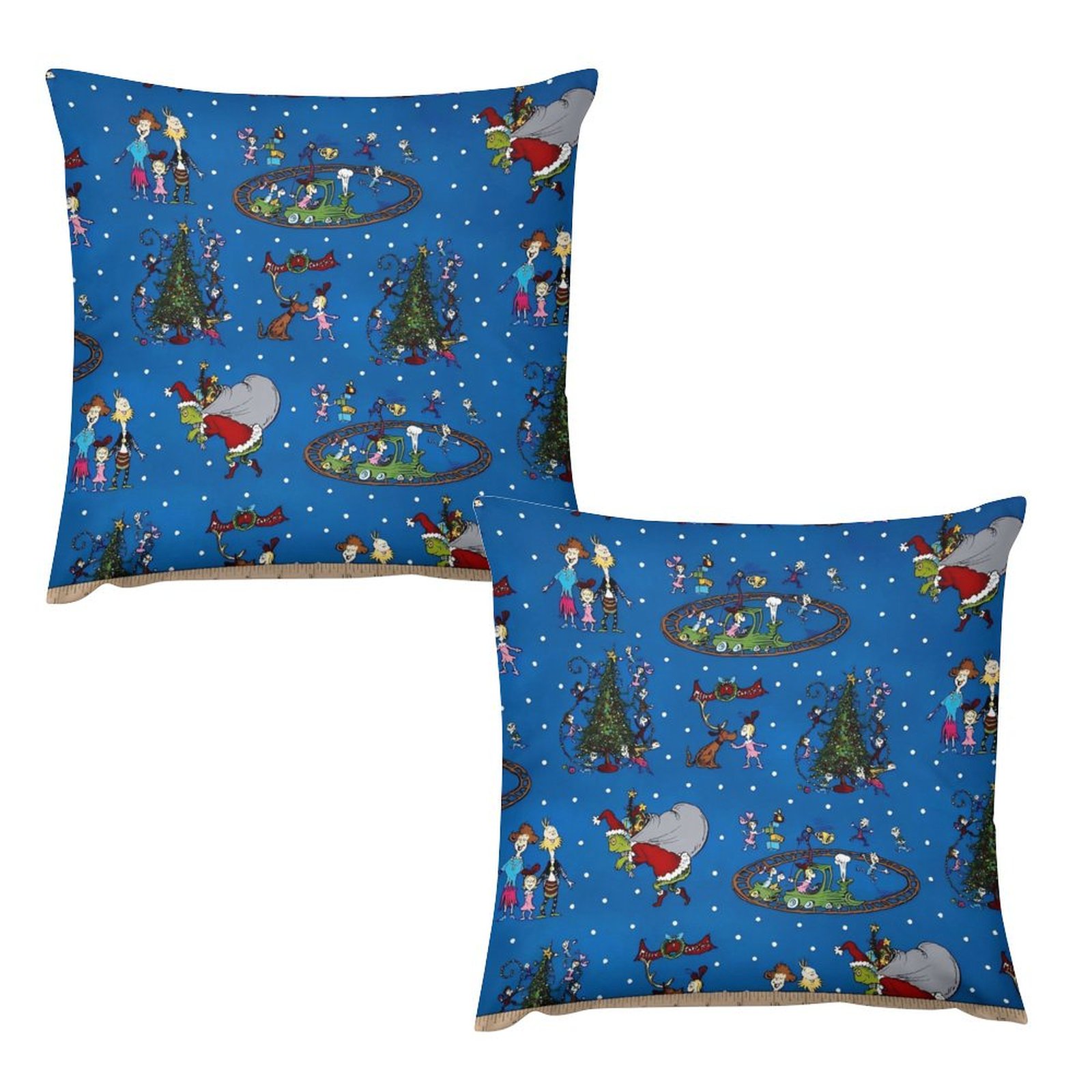 Grinch Cartoon Anime Soft Hug Pillowcase Reversible 26 "x26 "