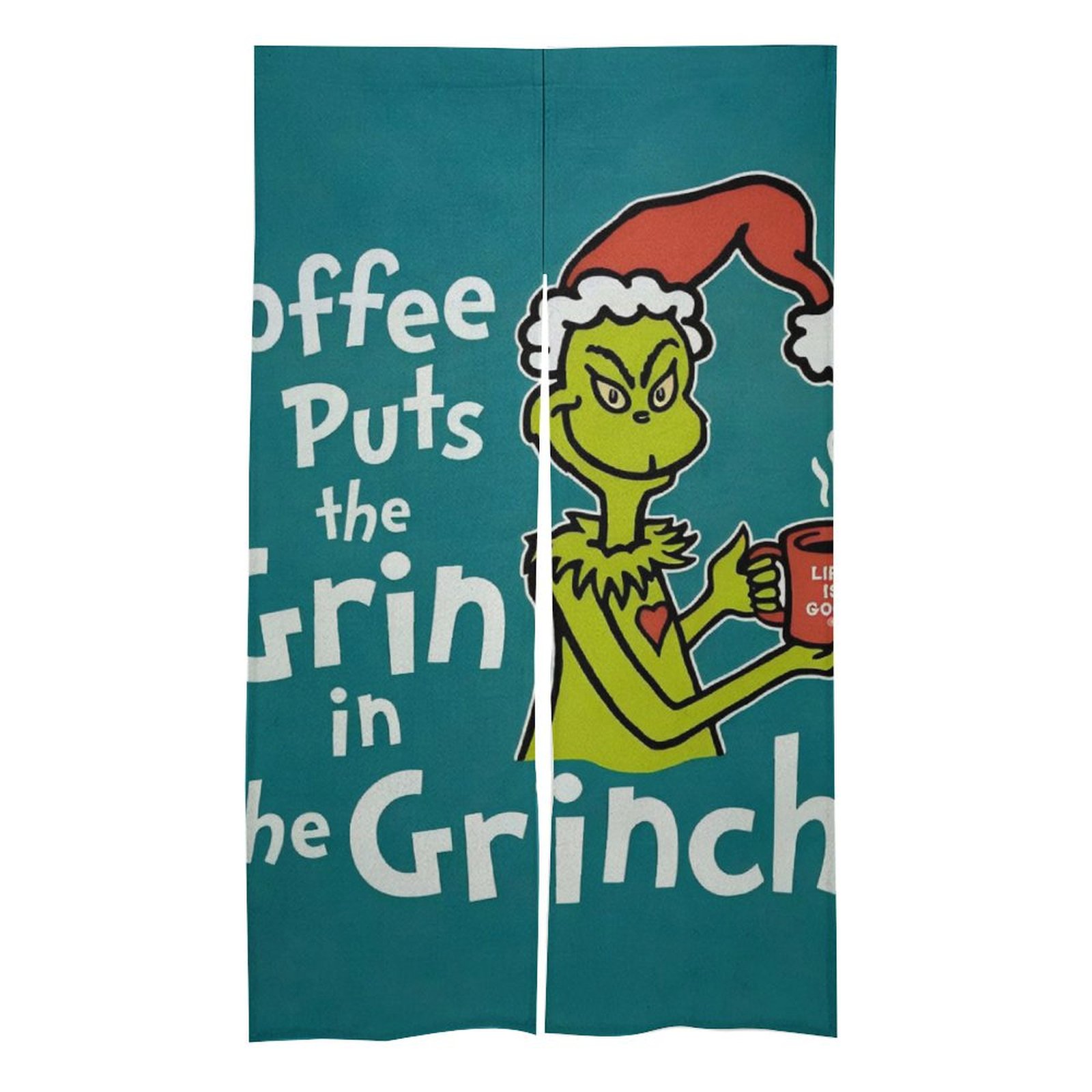 Grinch Cartoon Curtains Window Decoration Door Tapestry Privacy ...
