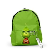QZBON CE Grinch Christmas Cartoon Backpack School Bag，Grinch Backpack