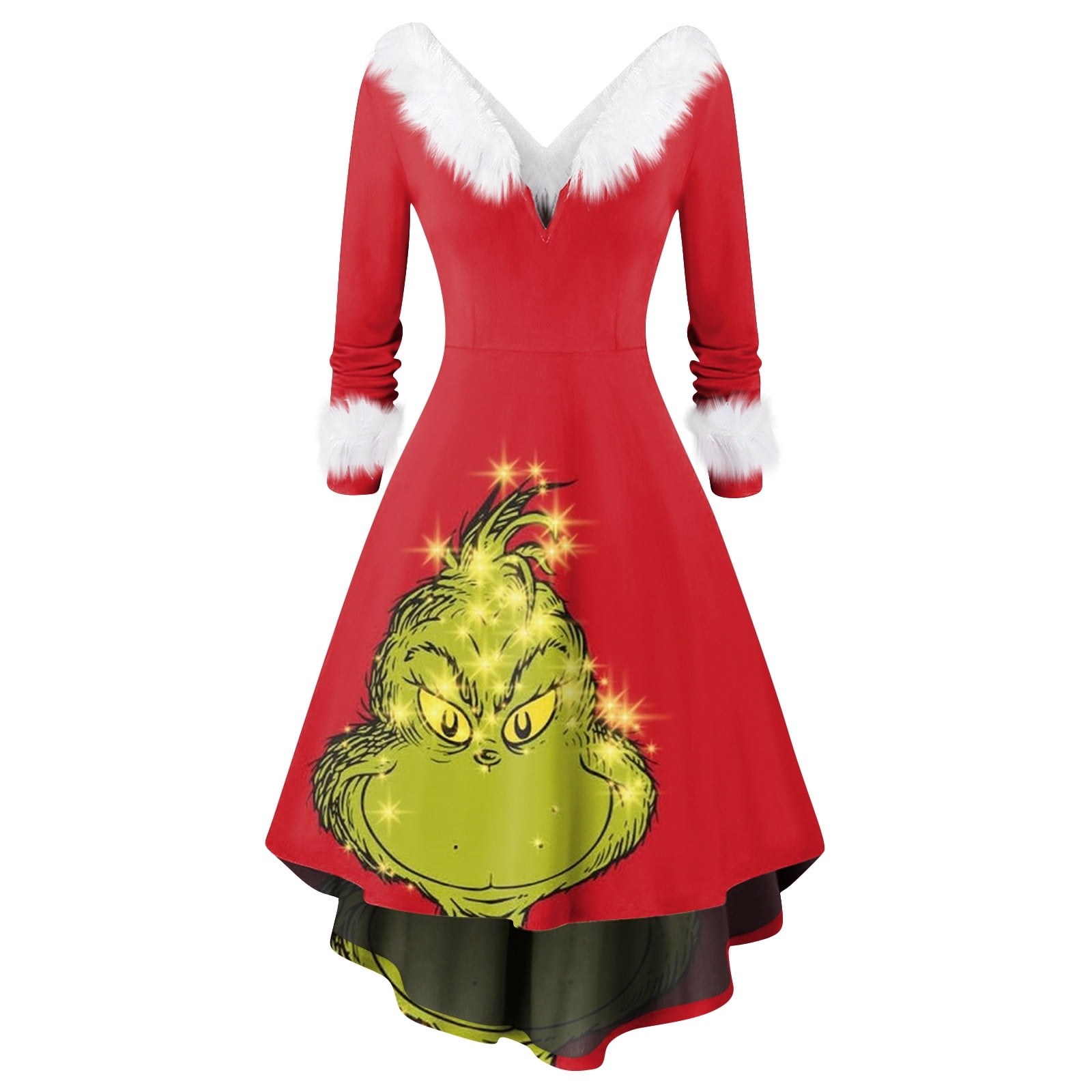 Grinch Christmas Costume Dress - Matching PjsWomen's Fashion V-neck ...