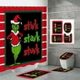 Grinch Christmas Decorations Bathroom Sets Christmas Waterproof