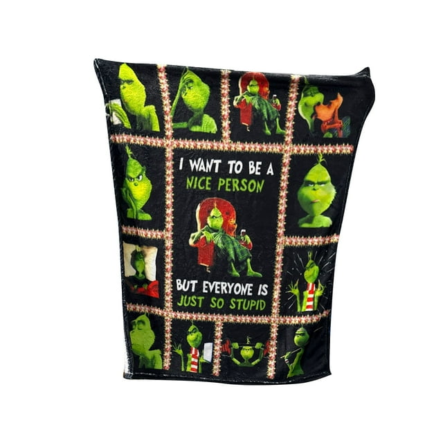 Grinch Christmas Decorations Cartoon Christmas Grinch Blanket Ultra