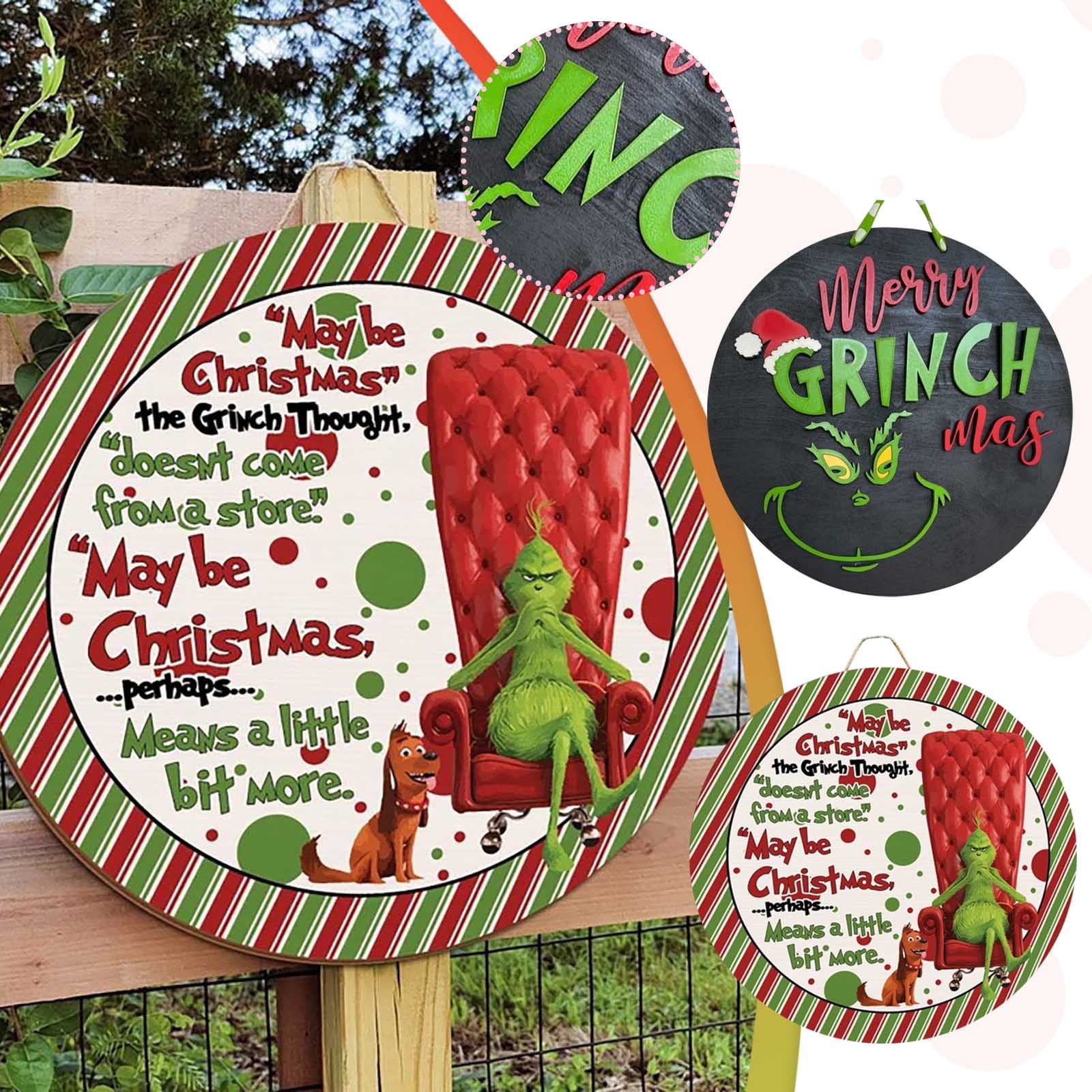 Grinch Christmas Decorations, Grinch Decor, Christmas Door Sign