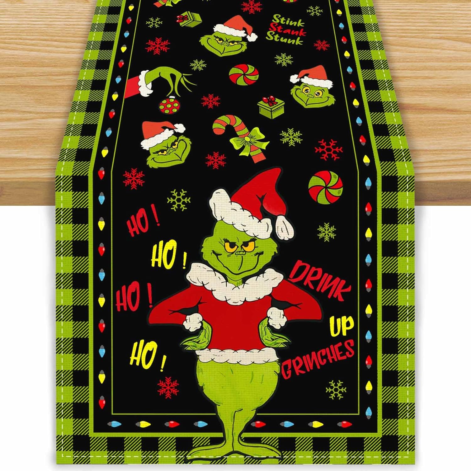 Grinch Christmas Decorations Christmas Table Runner Merry Grinchmas