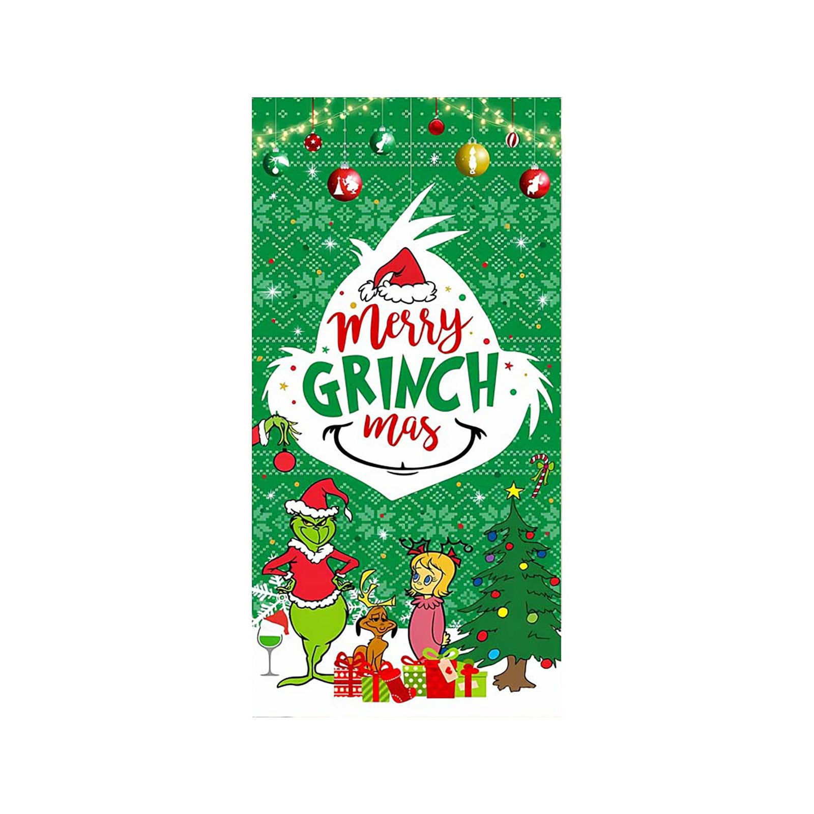 Grinch Christmas Decorstion, Christmas Door Width Polyester Cloth