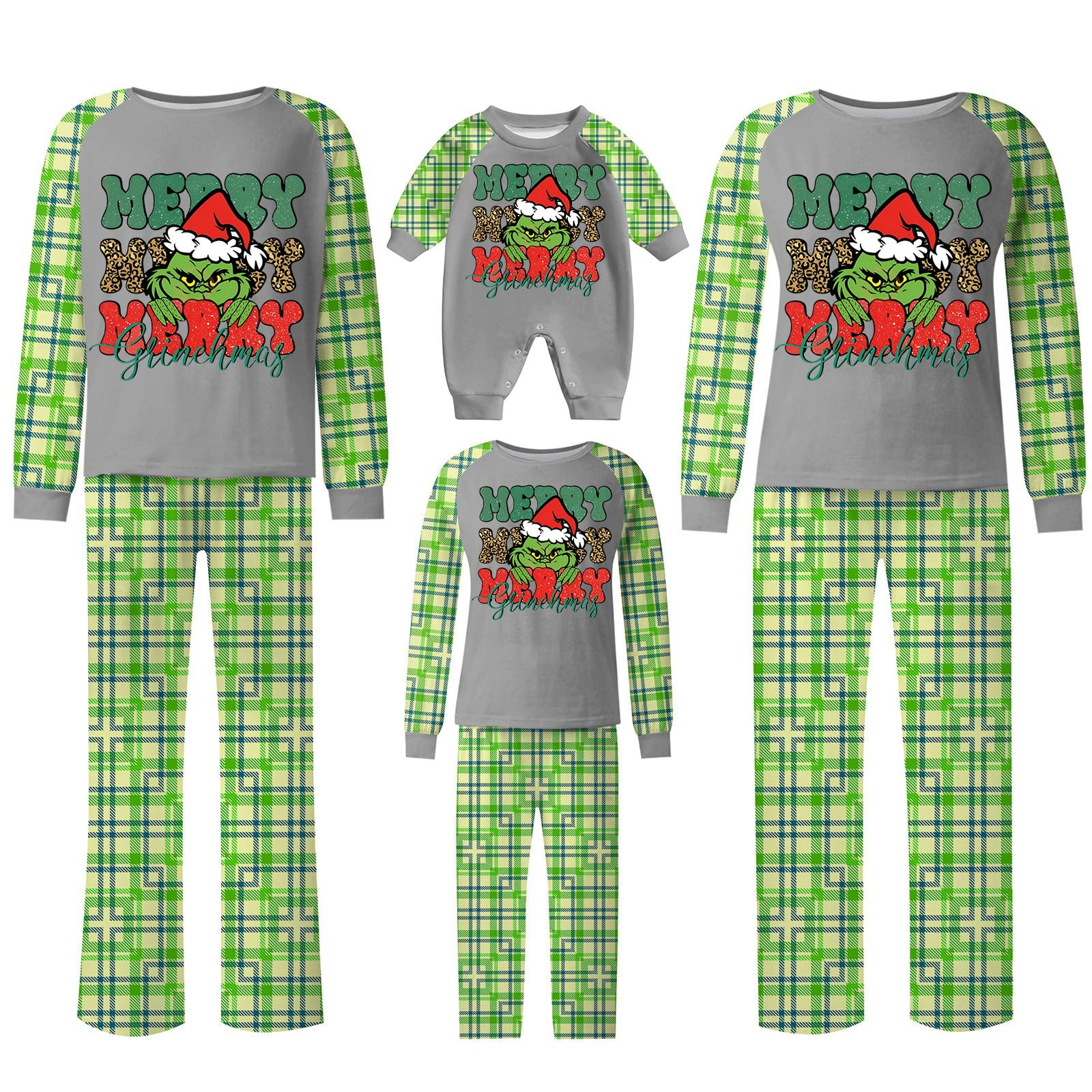 Grinch Christmas Family Matching Pajamas Grinch Loungewear Outfits Grinch Christmas Pajama Sets
