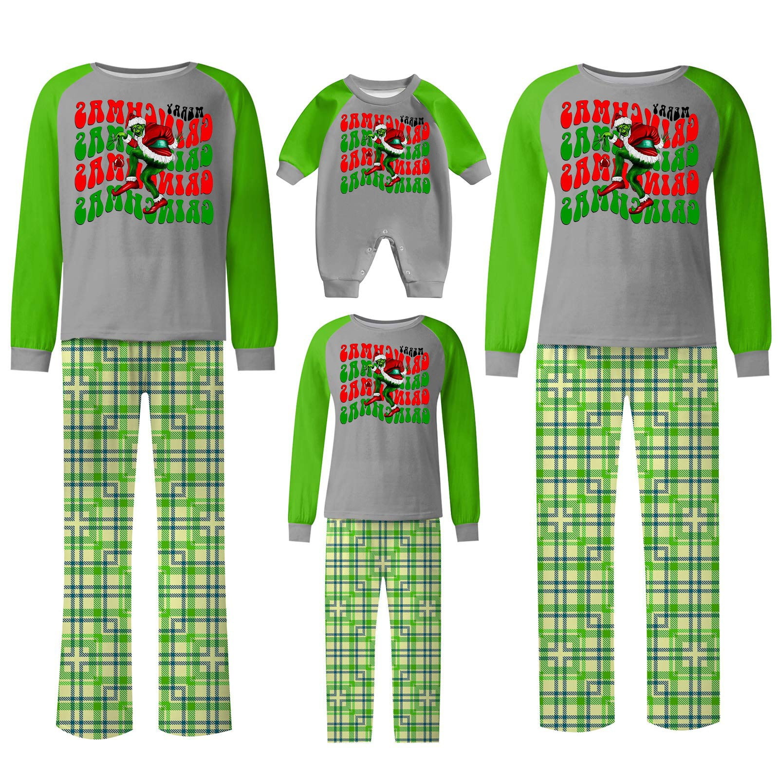 Grinch Christmas Family Matching Pajamas Grinch Loungewear Outfits