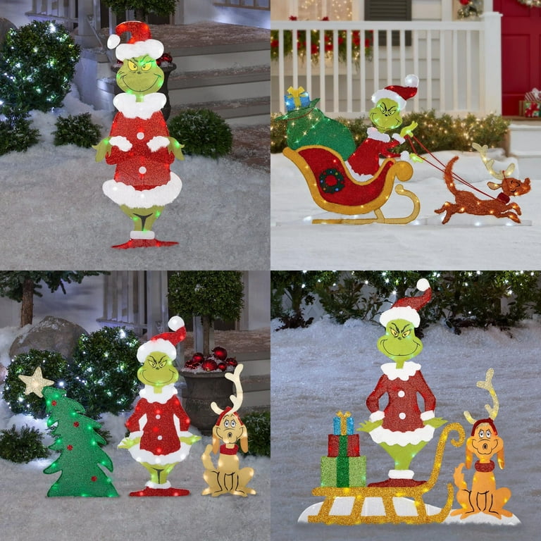Grinch Christmas Lighting,Home Lighting Acrylic Christmas Decorations LED  Lights Outdoor Yard Decoration,A 