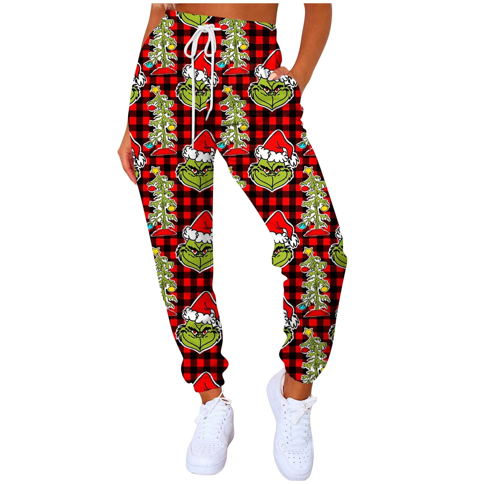 Grinch Christmas Lightweight Sweatpants Fitness Grinch Trousers Grinch  Printed Loose Running Casual Large Size Sweatpants for Adult 