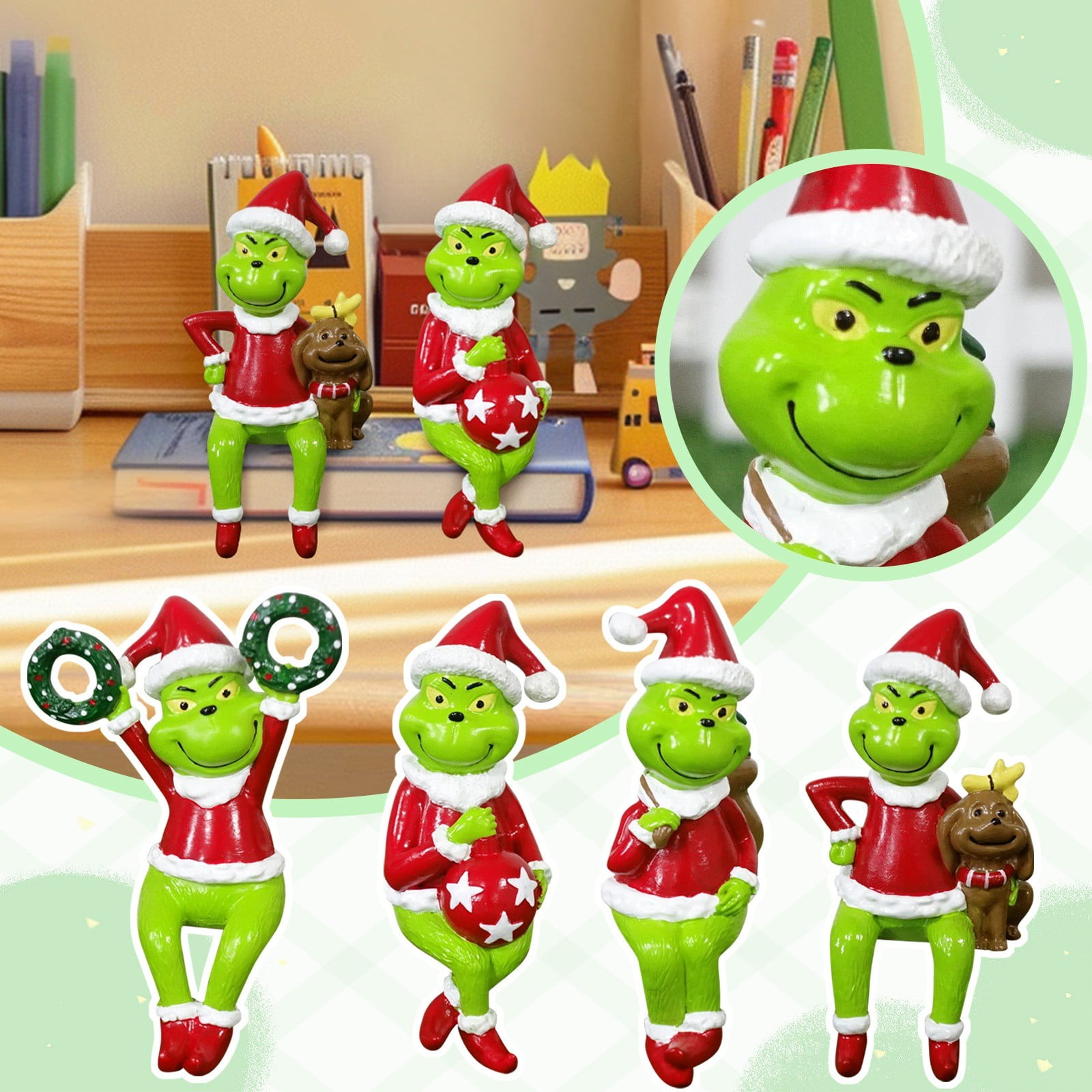 Grinch Christmas Ornaments 2024, Grinch Desktop Decoration, Resin