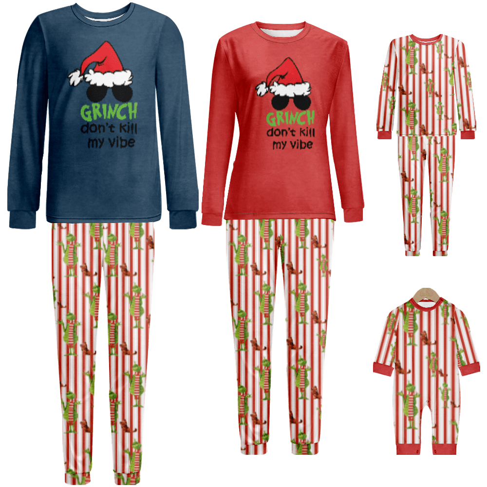 Grinch Christmas Pajama Set for Family, Cute Kids Pajamas, Christmas
