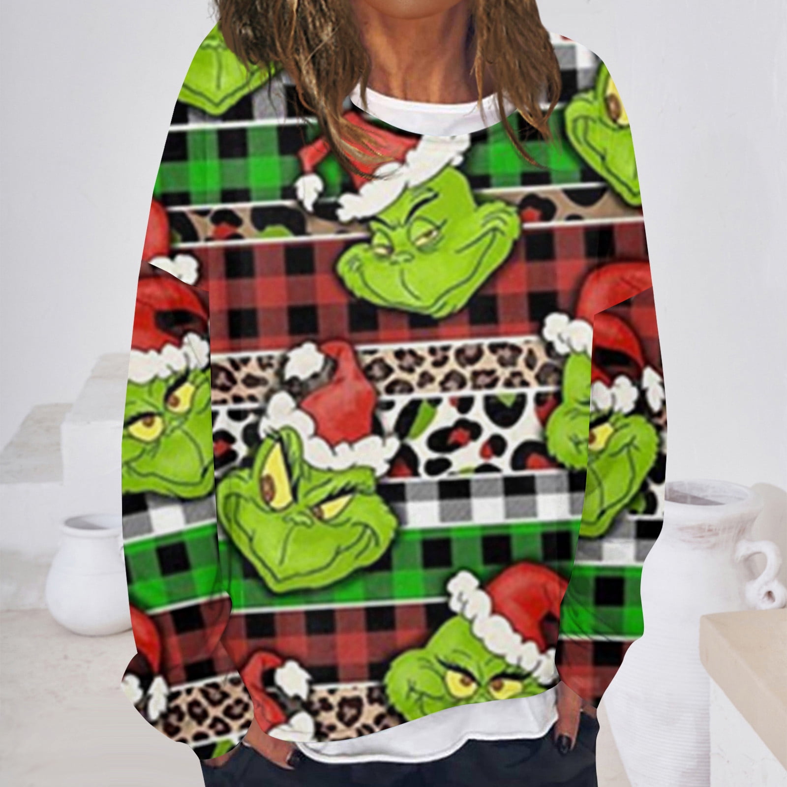 Woffccrd Women's Funny Christmas Tree Graphic Tee - Rainbow Colorful Holiday T-Shirt (Short Sleeve) - View #14