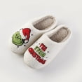 thumbnail image 1 of Grinch Christmas Slippers for Women Men,Cute Plush House Slippers,Cozy Indoor Outdoor Slip-On Shoes,Grinch Movie Themed Gift for Fans(6-7Women/5-6Men), 1 of 8