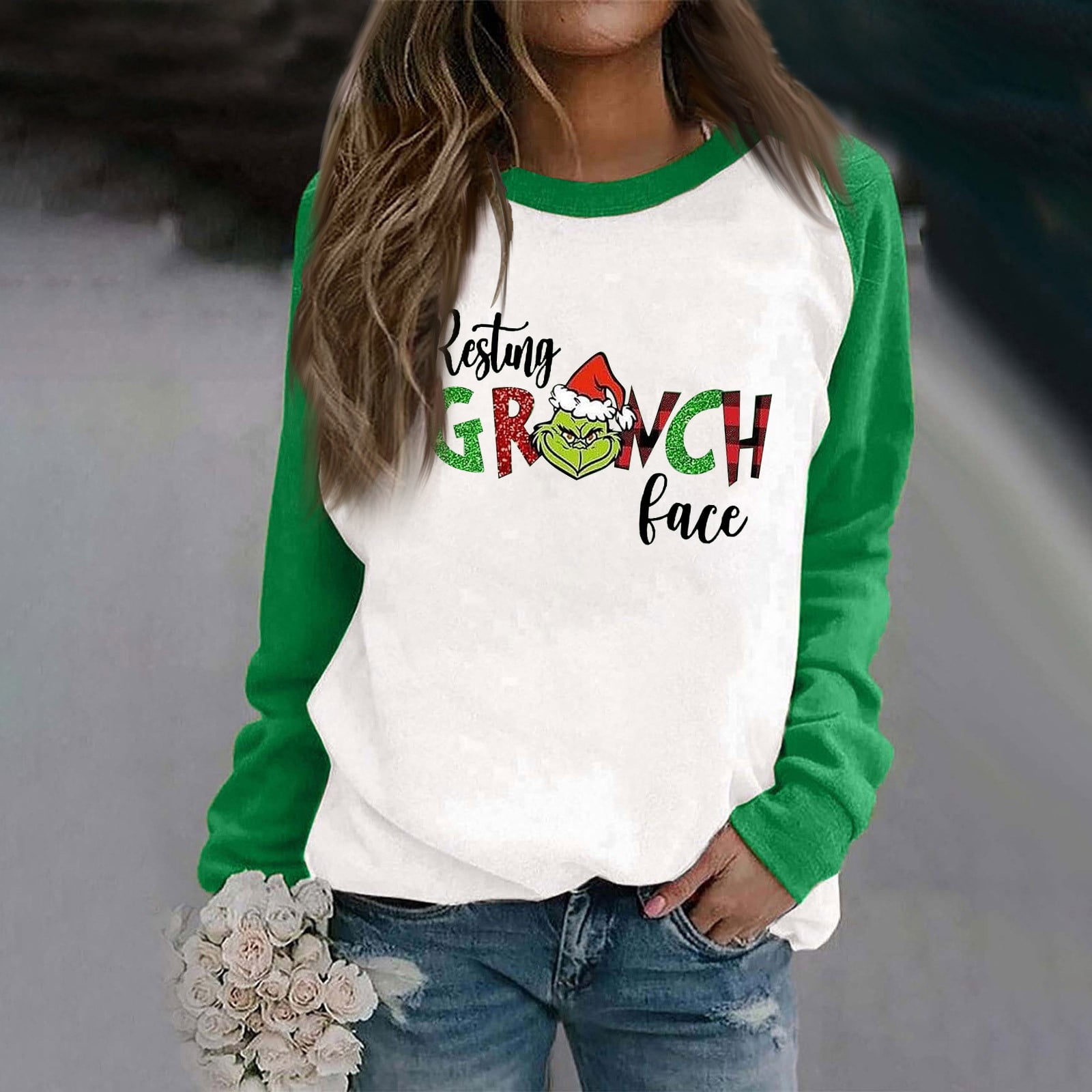 Grinch Christmas Sweatshirts, Women's Sweatshirts Grinch Printed ...