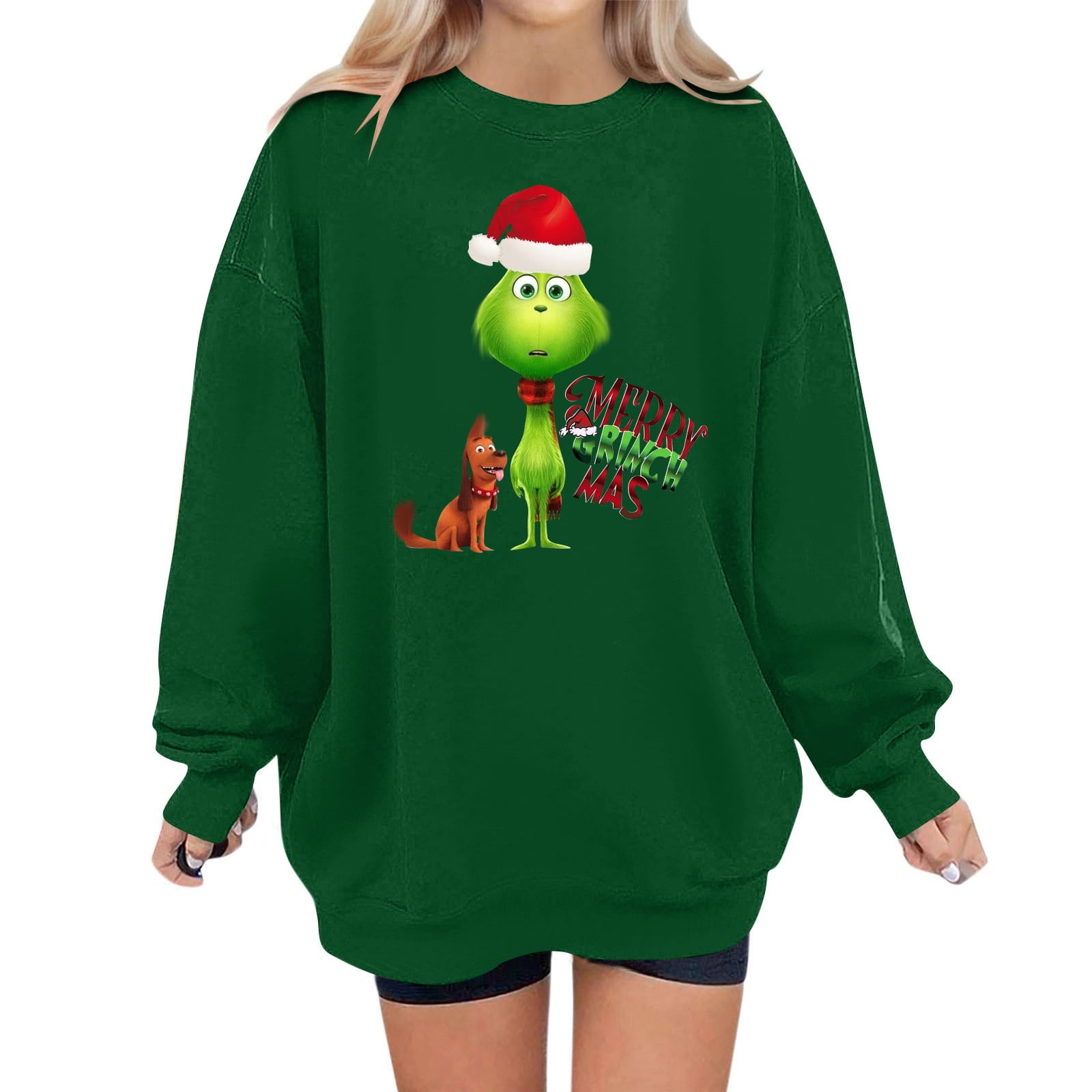 Grinch Christmas Sweatshirts, Women's Sweatshirts Grinch Printed