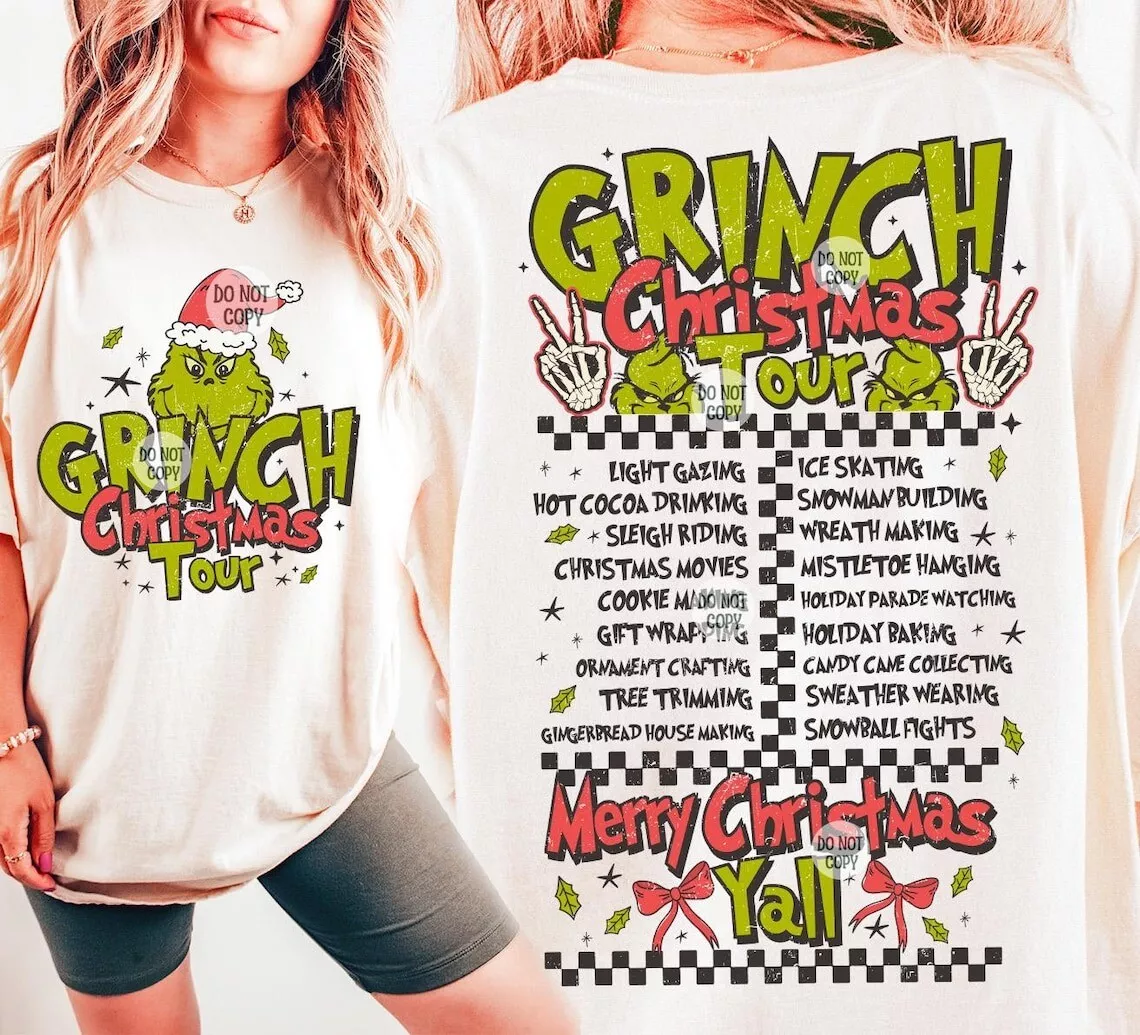 Grinch Christmas Tour 2024 Shirt, Funny Christmas Shirt Tshirt, S