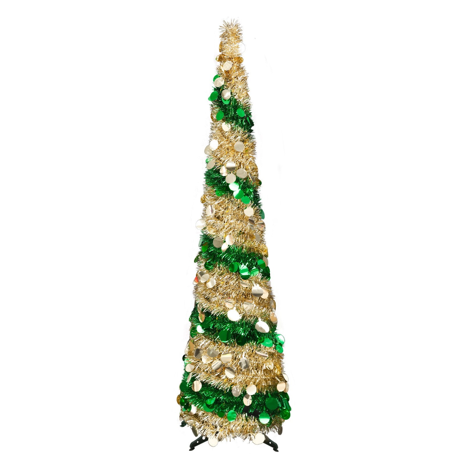 Grinch Christmas Tree 6ft Collapsible Christmas Tinsel Tree with Red ...
