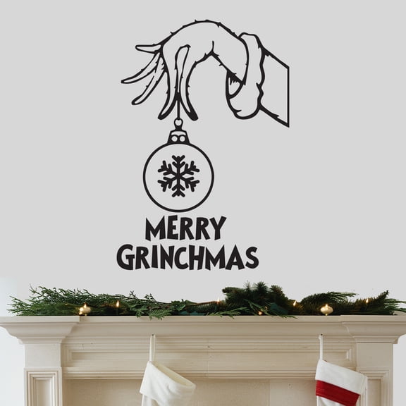 'Grinch Christmas Tree Decal'' - 22" x 33" - for Christmas Season Living Room, Dining Room, Window, Decoration Vinyl Wall Art