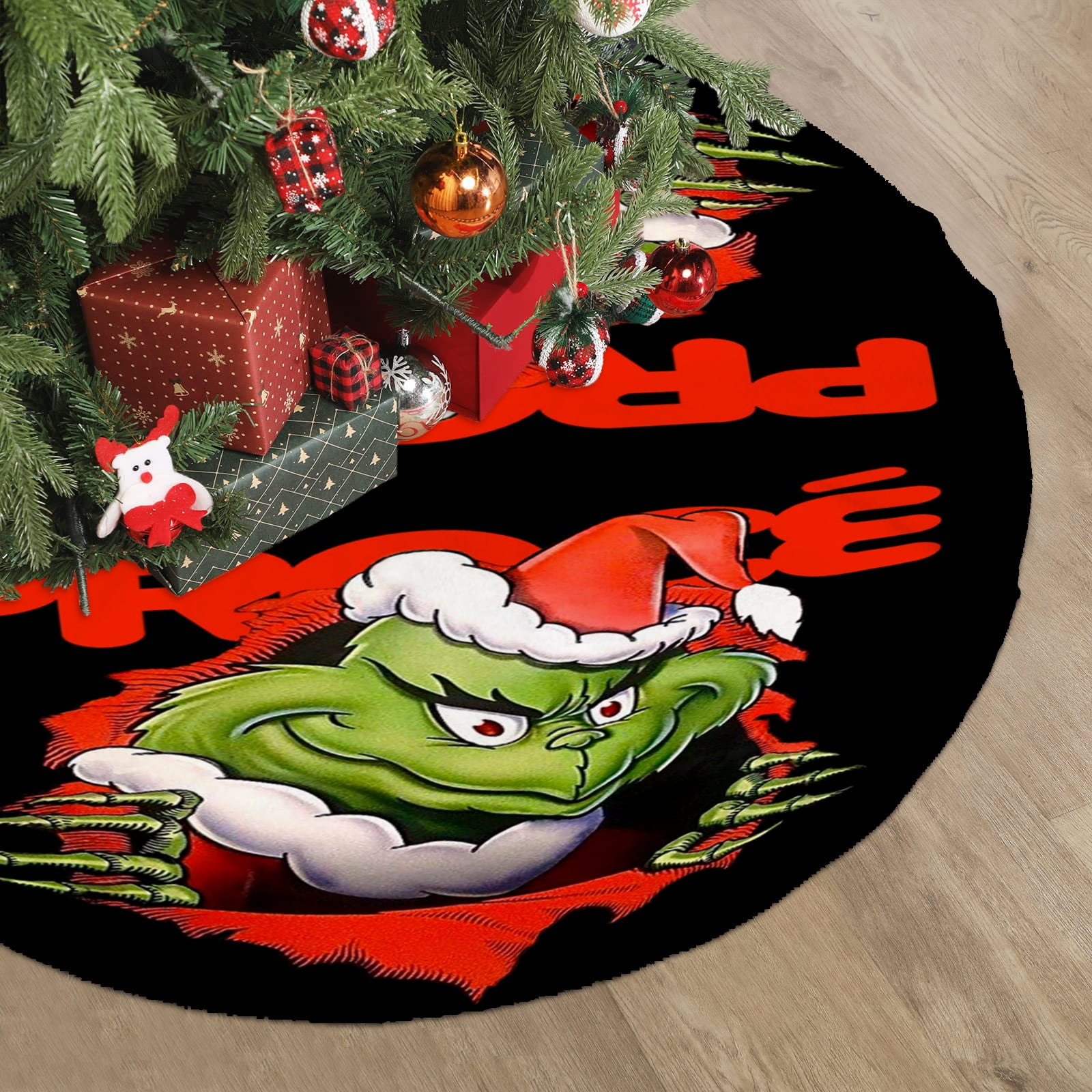 Grinch Christmas Tree Skirt Christmas Decorations Green Soft Xmas