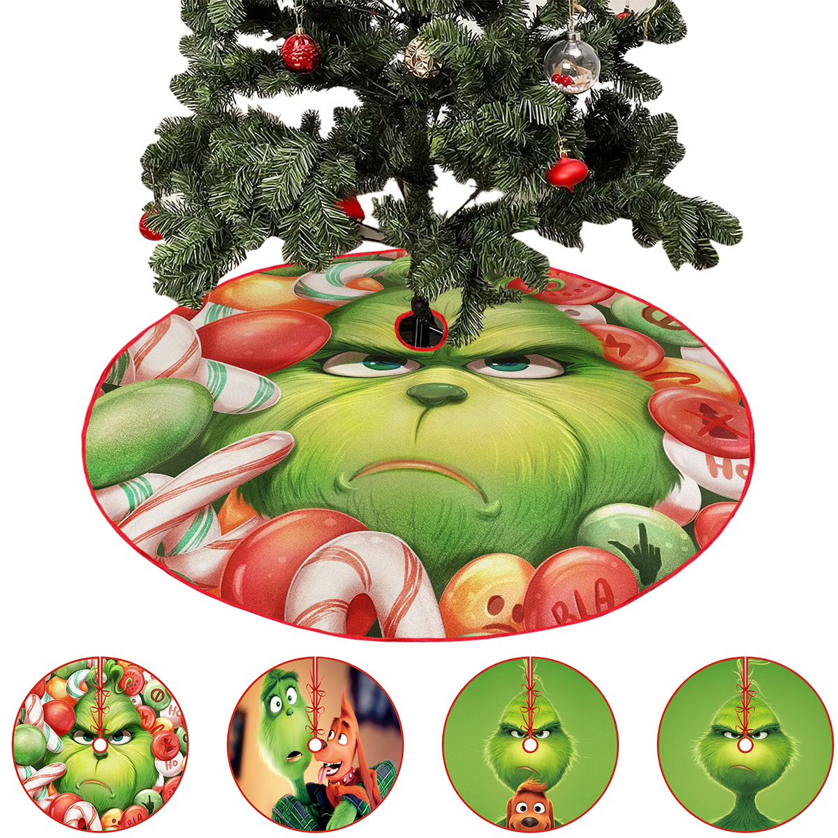 Grinch Christmas Tree Skirt Xmas Green Grinch Tree Skirt Christmas Tree