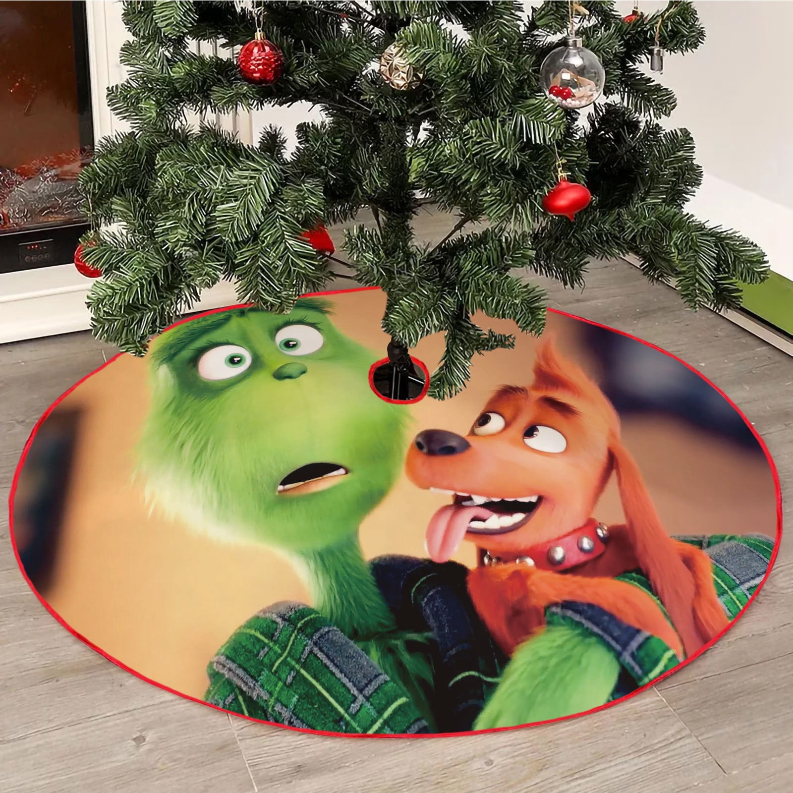 Grinch Christmas Tree Skirts 36 Inches Xmas Green Tree Skirt Christmas
