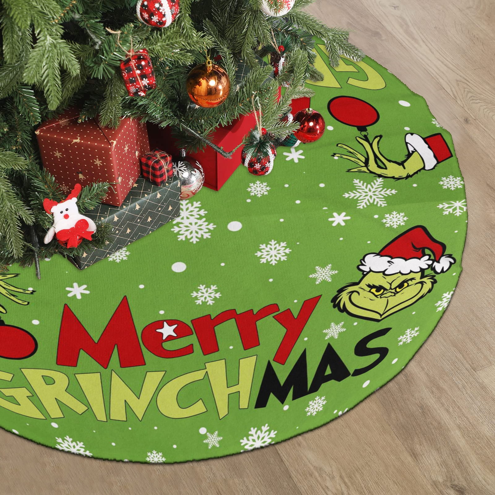 Grinch Christmas Tree Skirts，Merry Christmas Grinch Christmas Tree