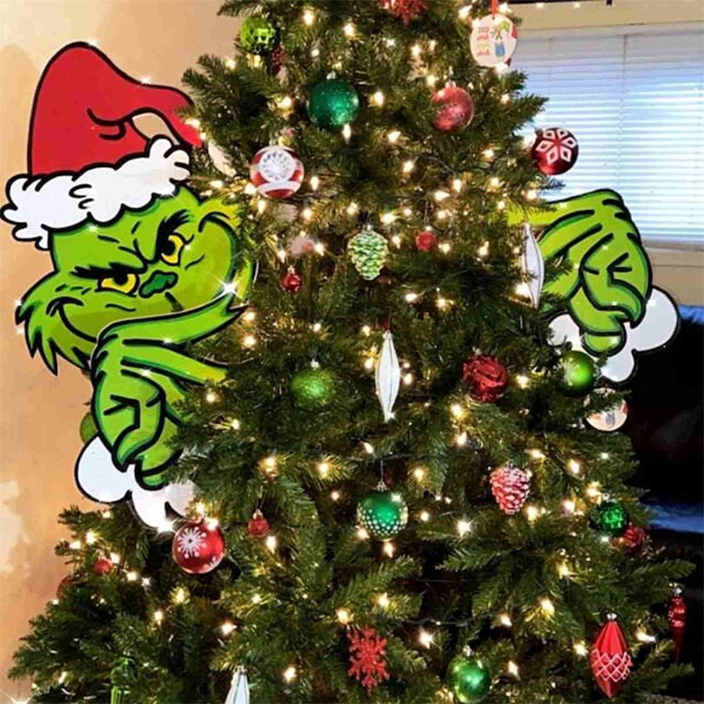 Oversized Grinch Head & Arm Tree Topper - Inspire Uplift