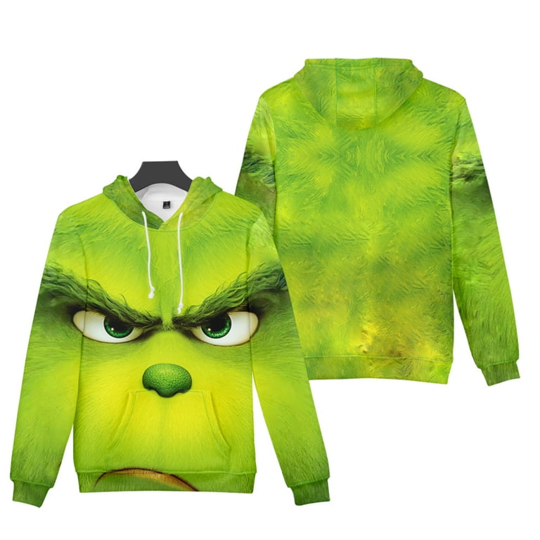 Grinch Christmas sweater 3D Printed Funny Pullover Hoodie Sweatshirt With Pocket Walmart