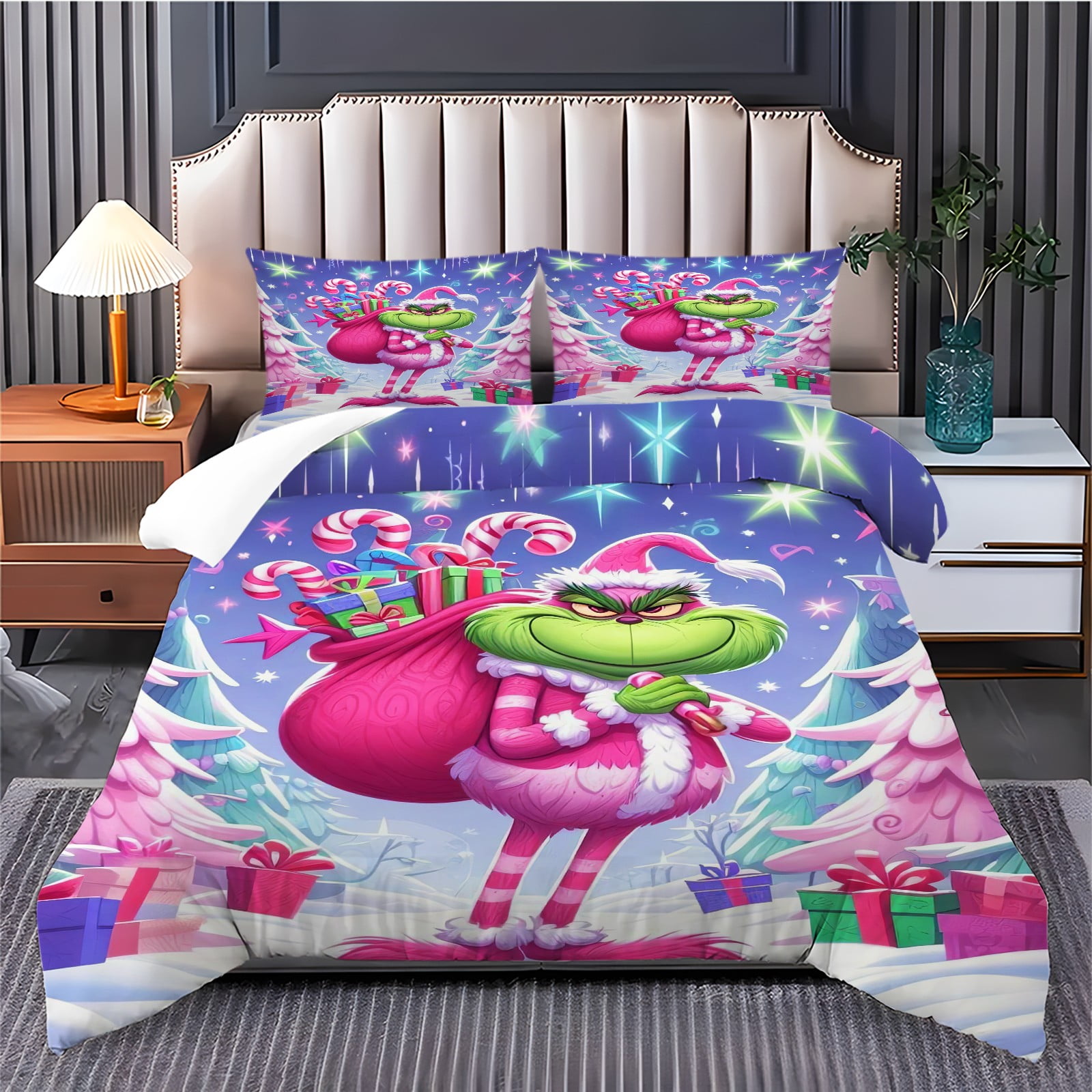 Grinch Comforter Set,Grinch Duvet Cover Queen Size,Grinch Queen Size ...