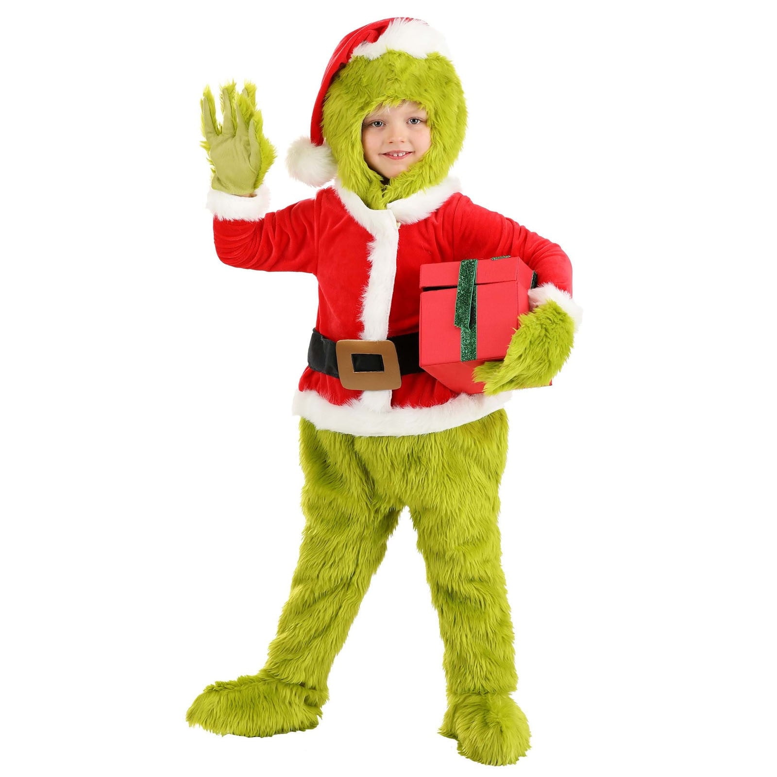 Grinch Costume Christmas Costume Kids Green Big Monster 6PCS Deluxe