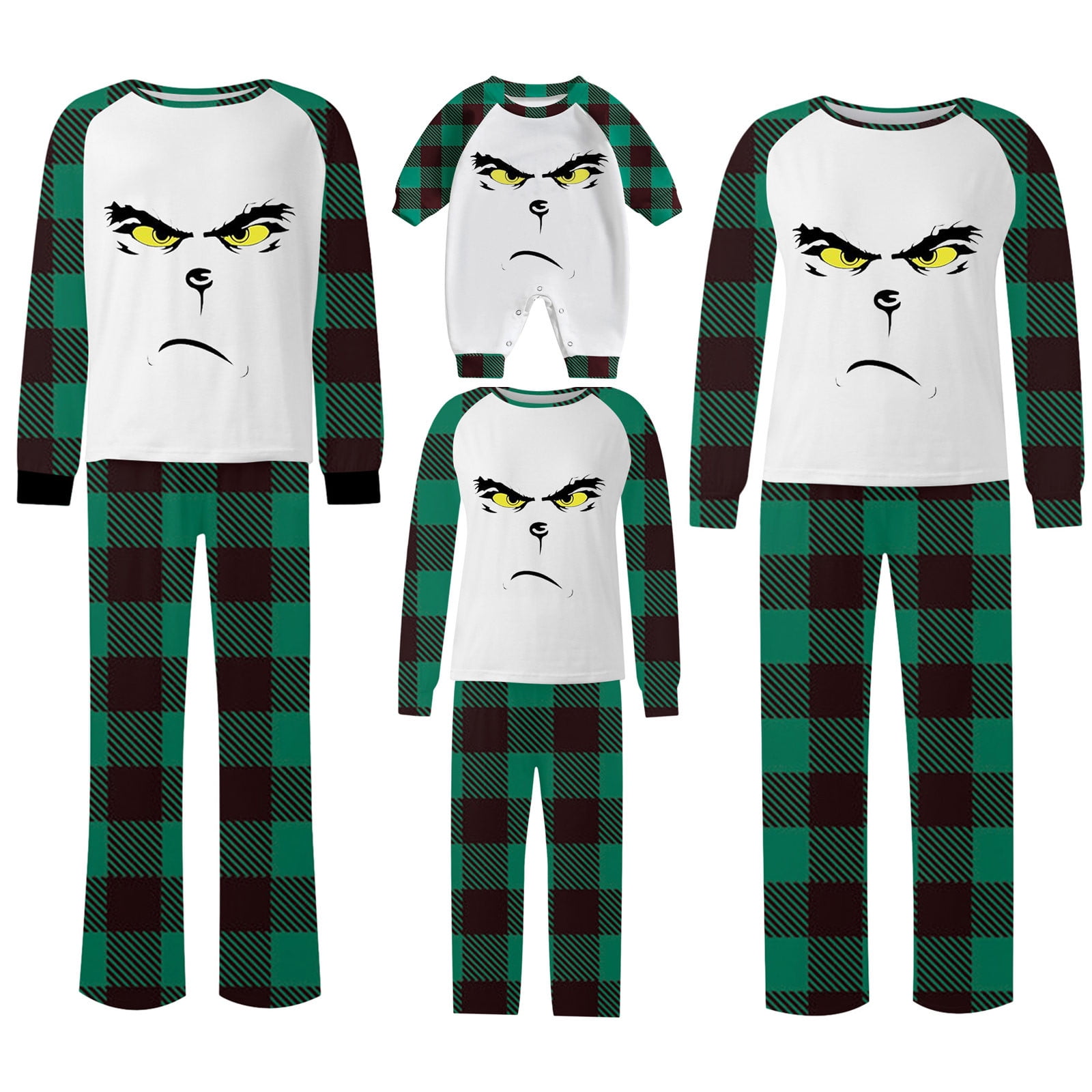 Grinch Costume TKing Fashion Grinch Christmas Pajamas Set, Soft Comfy Matching Family Christmas