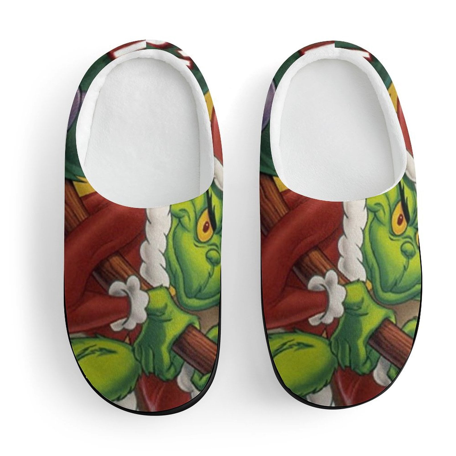 Grinch Cotton Slippers Unisex Slip-On Plush Slippers Non-Slip ...